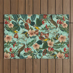 FLORAL AND BIRDS XIII Outdoor Rug Gallery Image 1