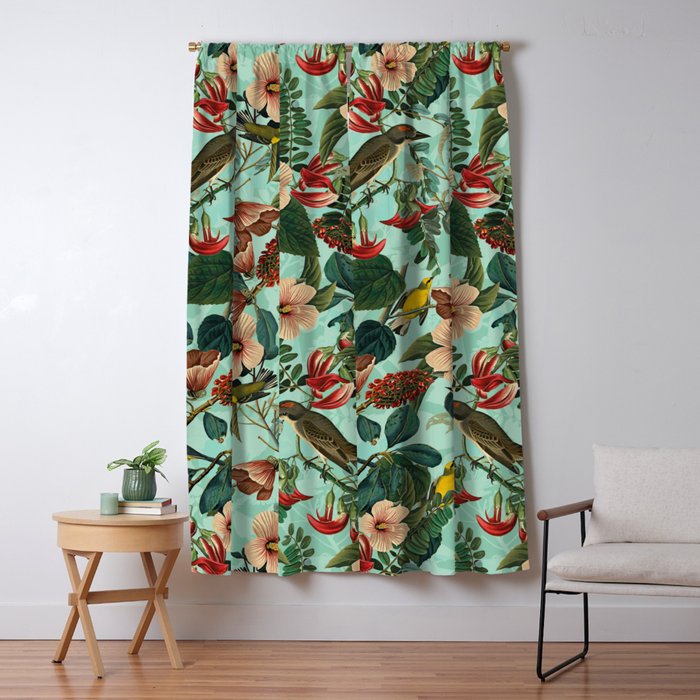 FLORAL AND BIRDS XIII Window Curtain Gallery Image 1