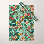 FLORAL AND BIRDS XIII Wrapping Paper Gallery Image 1
