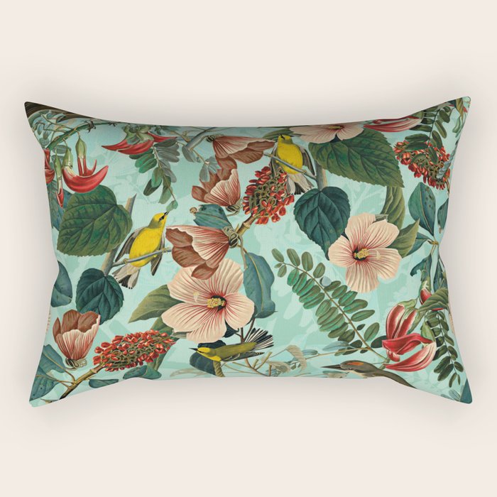 FLORAL AND BIRDS XIII Rectangular Pillow Gallery Image 2