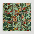 FLORAL AND BIRDS XIII Wood Wall Art Gallery Image 1
