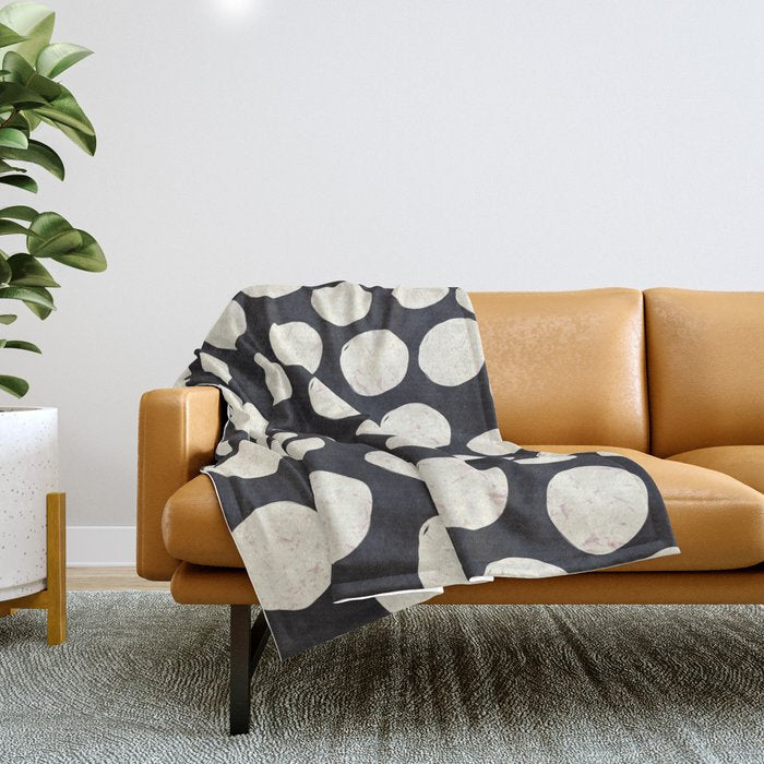 Spotty in Black Throw Blanket Gallery Image 1