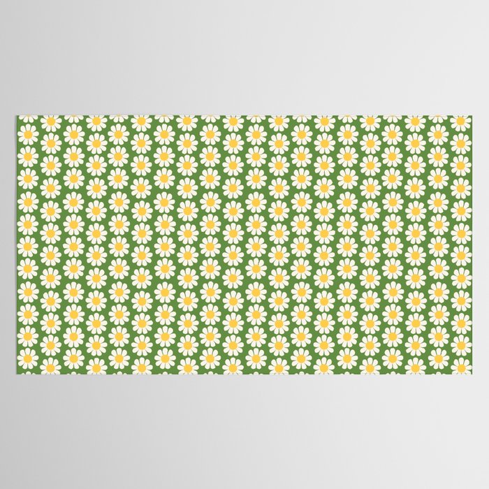 Retro Green Daisy Pattern Tablecloth Gallery Image 2