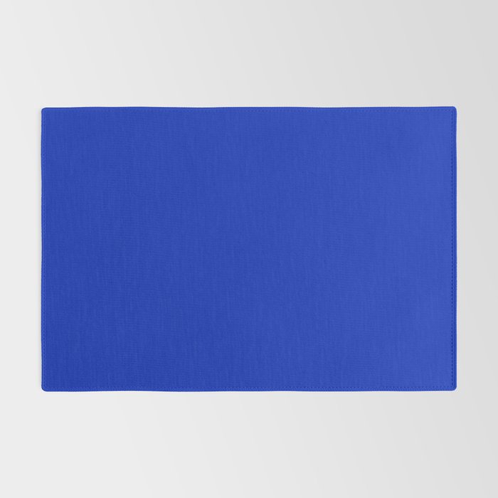 ROYAL BLUE Solid Color Plain Bold  Vibrant Blue Shade  Rug Gallery Image 2