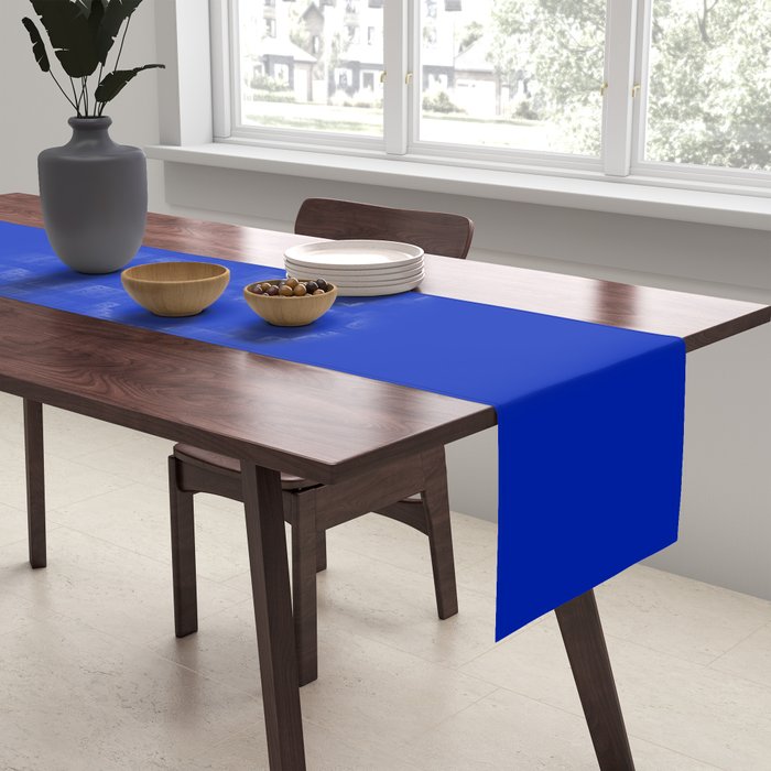 ROYAL BLUE Solid Color Plain Bold  Vibrant Blue Shade  Table Runner Gallery Image 2