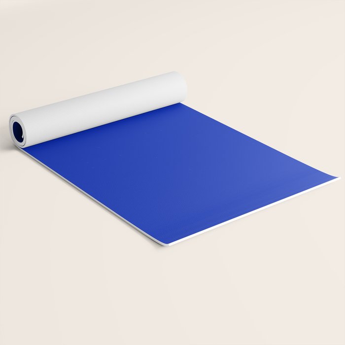 ROYAL BLUE Solid Color Plain Bold  Vibrant Blue Shade  Yoga Mat Gallery Image 2