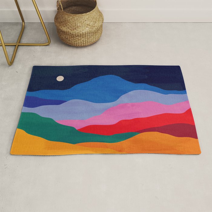 Night sky over mountains Rug Gallery Image 1