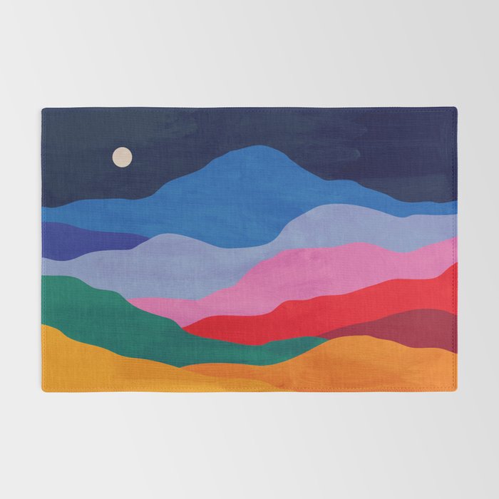Night sky over mountains Rug Gallery Image 2