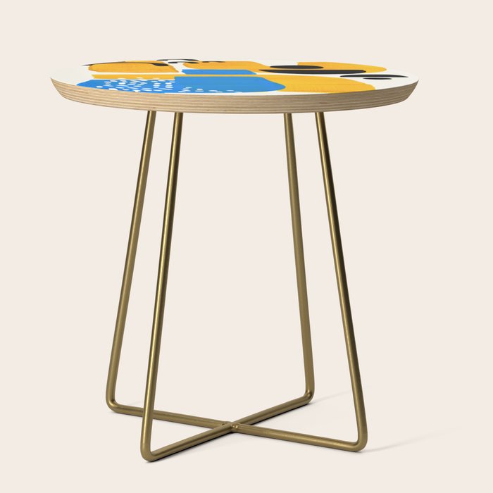 Mid Century Modern abstract Minimalist Fun Colorful Shapes Patterns Ikea Yellow & Blue Side Table Gallery Image 1