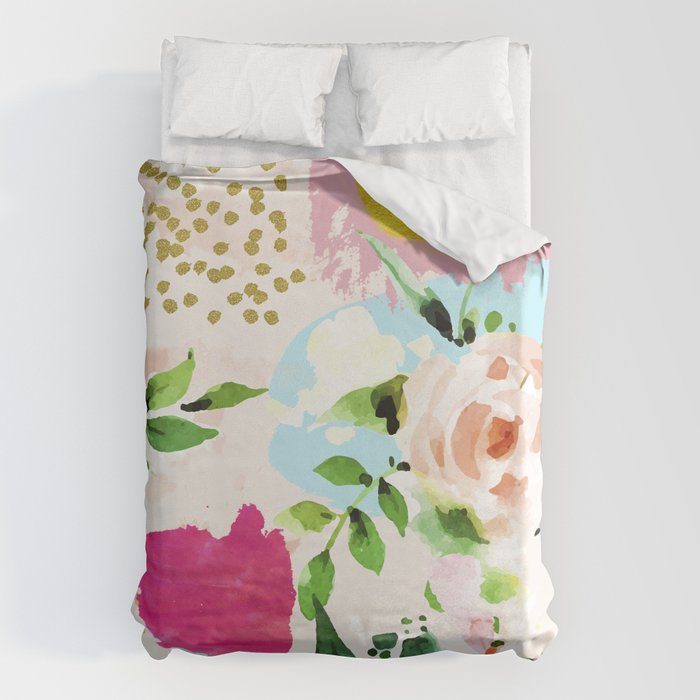 Floral Blush #society6 #decor #buyart Duvet Cover Gallery Image 1