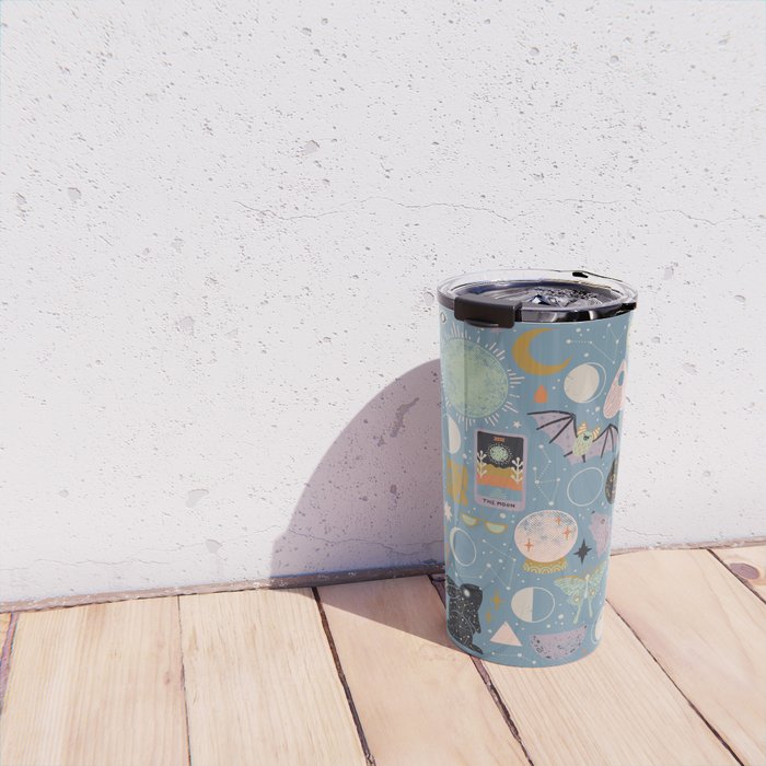 Lunar Pattern: Blue Moon Travel Mug Gallery Image 4