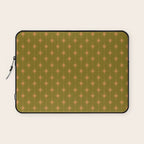 Mid Century Modern Stars and Dots Pattern in Vintage Olive Green and Orange Laptop Sleeve Gallery Image 1