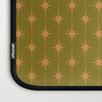 Mid Century Modern Stars and Dots Pattern in Vintage Olive Green and Orange Laptop Sleeve Gallery Image 3
