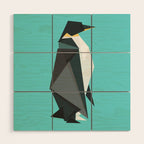 Fractal geometric emperor penguin Wood Wall Art Gallery Image 1