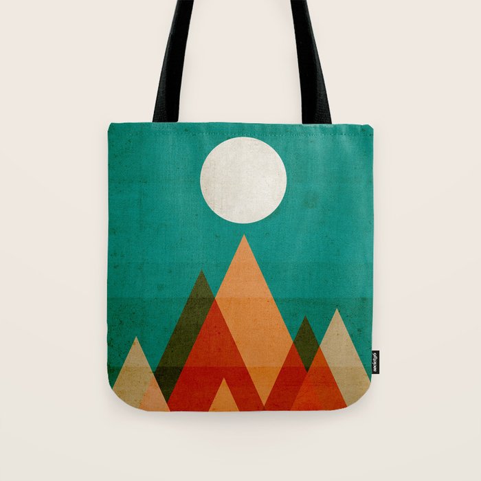 Full moon over Sahara desert Tote Bag Gallery Image 1