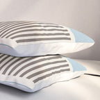 Light Blue Gray Lines Modern Minimal Abstract Artwork Pillow Sham Gallery Image 3