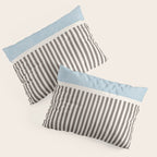Light Blue Gray Lines Modern Minimal Abstract Artwork Pillow Sham Gallery Image 3
