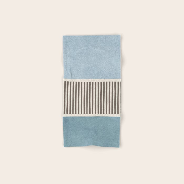 Light Blue Gray Lines Modern Minimal Abstract Artwork Bath Towel Gallery Image 1