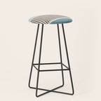 Light Blue Gray Lines Modern Minimal Abstract Artwork Stool Gallery Image 1