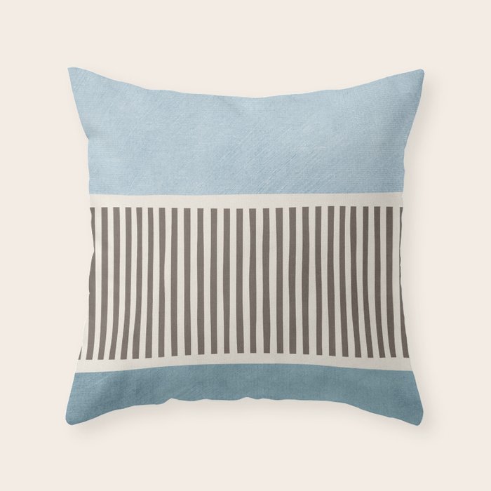 Light Blue Gray Lines Modern Minimal Abstract Artwork Throw Pillow Gallery Image 1