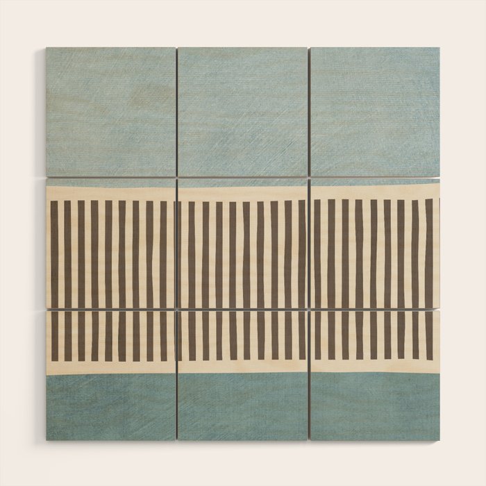 Light Blue Gray Lines Modern Minimal Abstract Artwork Wood Wall Art Gallery Image 1