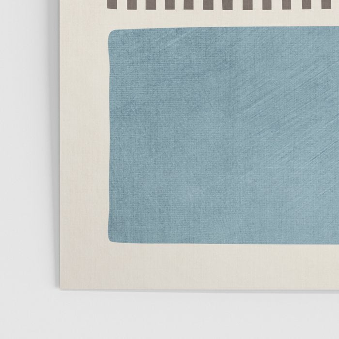 Light Blue Gray Lines Modern Minimal Abstract Artwork Poster Gallery Image 3