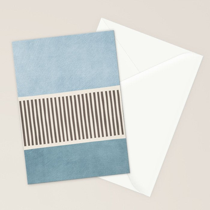 Light Blue Gray Lines Modern Minimal Abstract Artwork Stationery Card Gallery Image 2