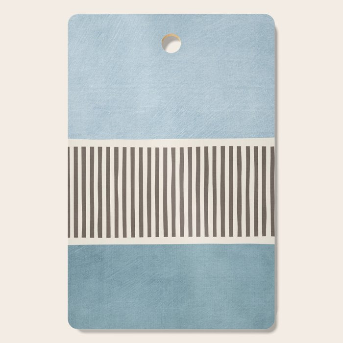 Light Blue Gray Lines Modern Minimal Abstract Artwork Cutting Board Gallery Image 1