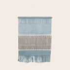 Light Blue Gray Lines Modern Minimal Abstract Artwork Wall Hanging Gallery Image 1