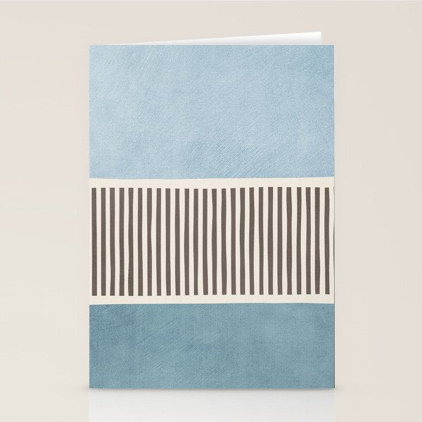 Light Blue Gray Lines Modern Minimal Abstract Artwork Stationery Card Gallery Image 1