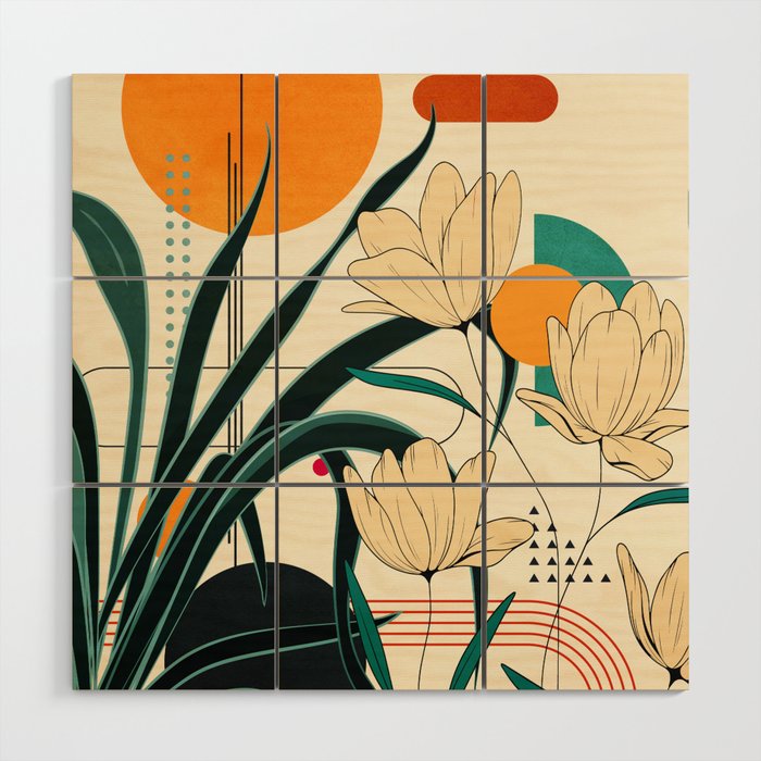 Petals Garden Geometry 2 Wood Wall Art Gallery Image 1