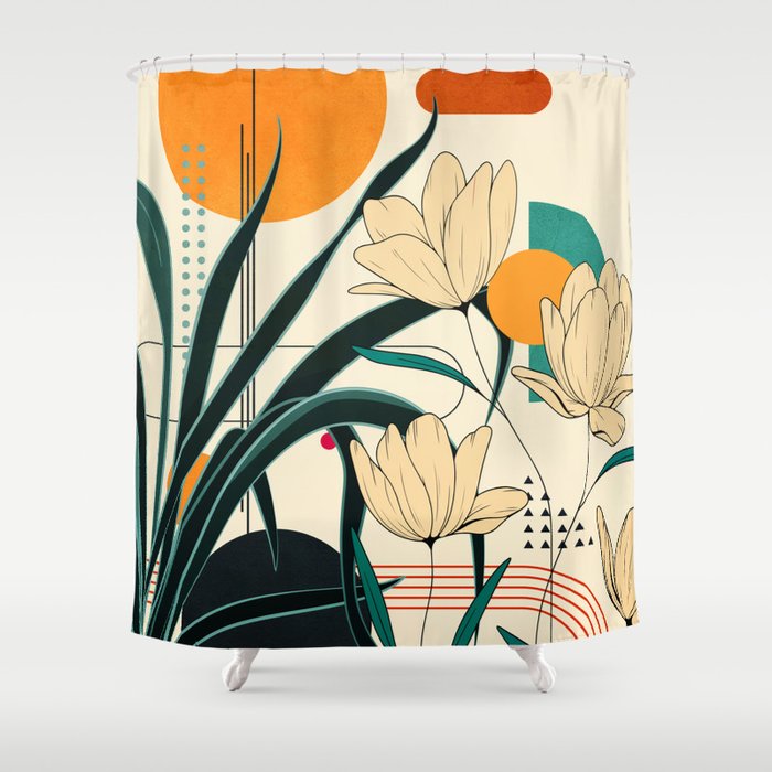 Petals Garden Geometry 2 Shower Curtain Gallery Image 1