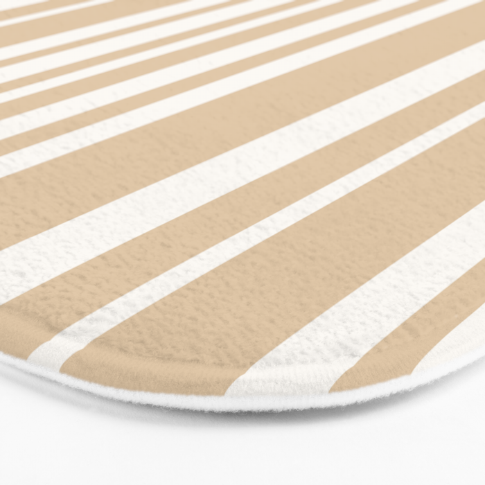 Classic Stripes XLIII - Neutral Tan Bath Mat Gallery Image 3