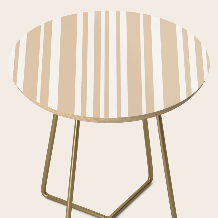 Classic Stripes XLIII - Neutral Tan Side Table Gallery Image 2
