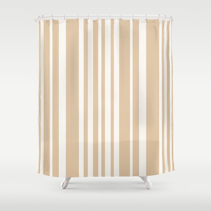 Classic Stripes XLIII - Neutral Tan Shower Curtain Gallery Image 1