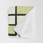 Piet Composition in Retro Avocado Sage Light Green Mid-Century Modern Minimalist Geometric Abstract Throw Blanket Gallery Image 3