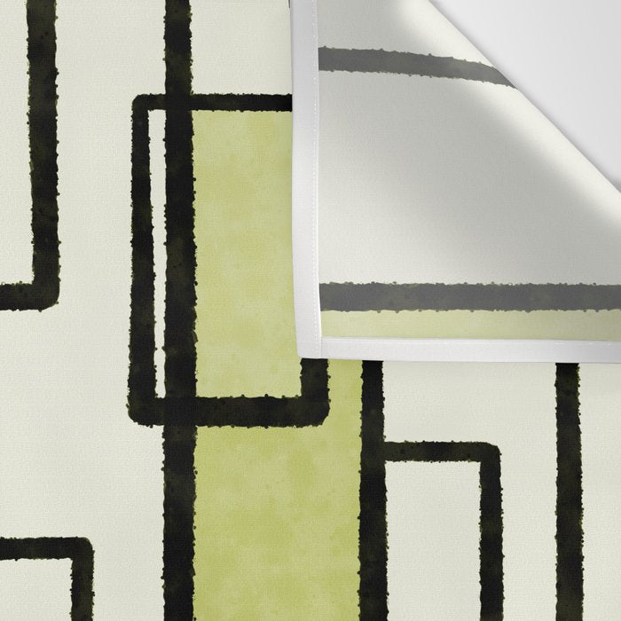Piet Composition in Retro Avocado Sage Light Green Mid-Century Modern Minimalist Geometric Abstract Wall Tapestry Gallery Image 3