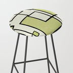 Piet Composition in Retro Avocado Sage Light Green Mid-Century Modern Minimalist Geometric Abstract Stool Gallery Image 2