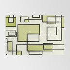 Piet Composition in Retro Avocado Sage Light Green Mid-Century Modern Minimalist Geometric Abstract Rug Gallery Image 2
