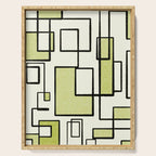 Piet Composition in Retro Avocado Sage Light Green Mid-Century Modern Minimalist Geometric Abstract Serving Tray Gallery Image 1