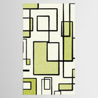 Piet Composition in Retro Avocado Sage Light Green Mid-Century Modern Minimalist Geometric Abstract Tablecloth Gallery Image 2