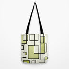 Piet Composition in Retro Avocado Sage Light Green Mid-Century Modern Minimalist Geometric Abstract Tote Bag Gallery Image 2