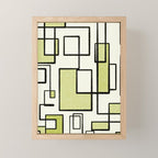 Piet Composition in Retro Avocado Sage Light Green Mid-Century Modern Minimalist Geometric Abstract Mini Art Print Gallery Image 1