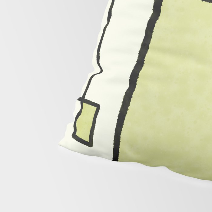 Piet Composition in Retro Avocado Sage Light Green Mid-Century Modern Minimalist Geometric Abstract Pillow Sham Gallery Image 4