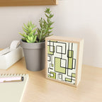 Piet Composition in Retro Avocado Sage Light Green Mid-Century Modern Minimalist Geometric Abstract Mini Art Print Gallery Image 2