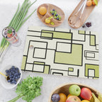 Piet Composition in Retro Avocado Sage Light Green Mid-Century Modern Minimalist Geometric Abstract Cutting Board Gallery Image 2