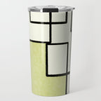 Piet Composition in Retro Avocado Sage Light Green Mid-Century Modern Minimalist Geometric Abstract Travel Mug Gallery Image 1