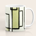 Piet Composition in Retro Avocado Sage Light Green Mid-Century Modern Minimalist Geometric Abstract Coffee Mug Gallery Image 1