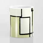 Piet Composition in Retro Avocado Sage Light Green Mid-Century Modern Minimalist Geometric Abstract Coffee Mug Gallery Image 4
