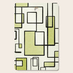 Piet Composition in Retro Avocado Sage Light Green Mid-Century Modern Minimalist Geometric Abstract Cutting Board Gallery Image 1